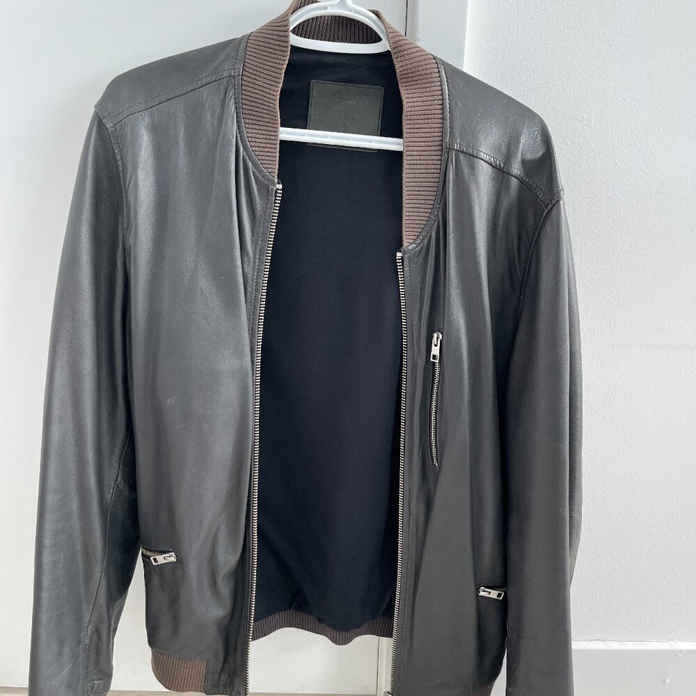 All Saints Leather Jacket - Mens Large